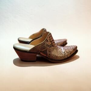Back at the Ranch, Custom Genuine Python Western Mules, Sz 8.5